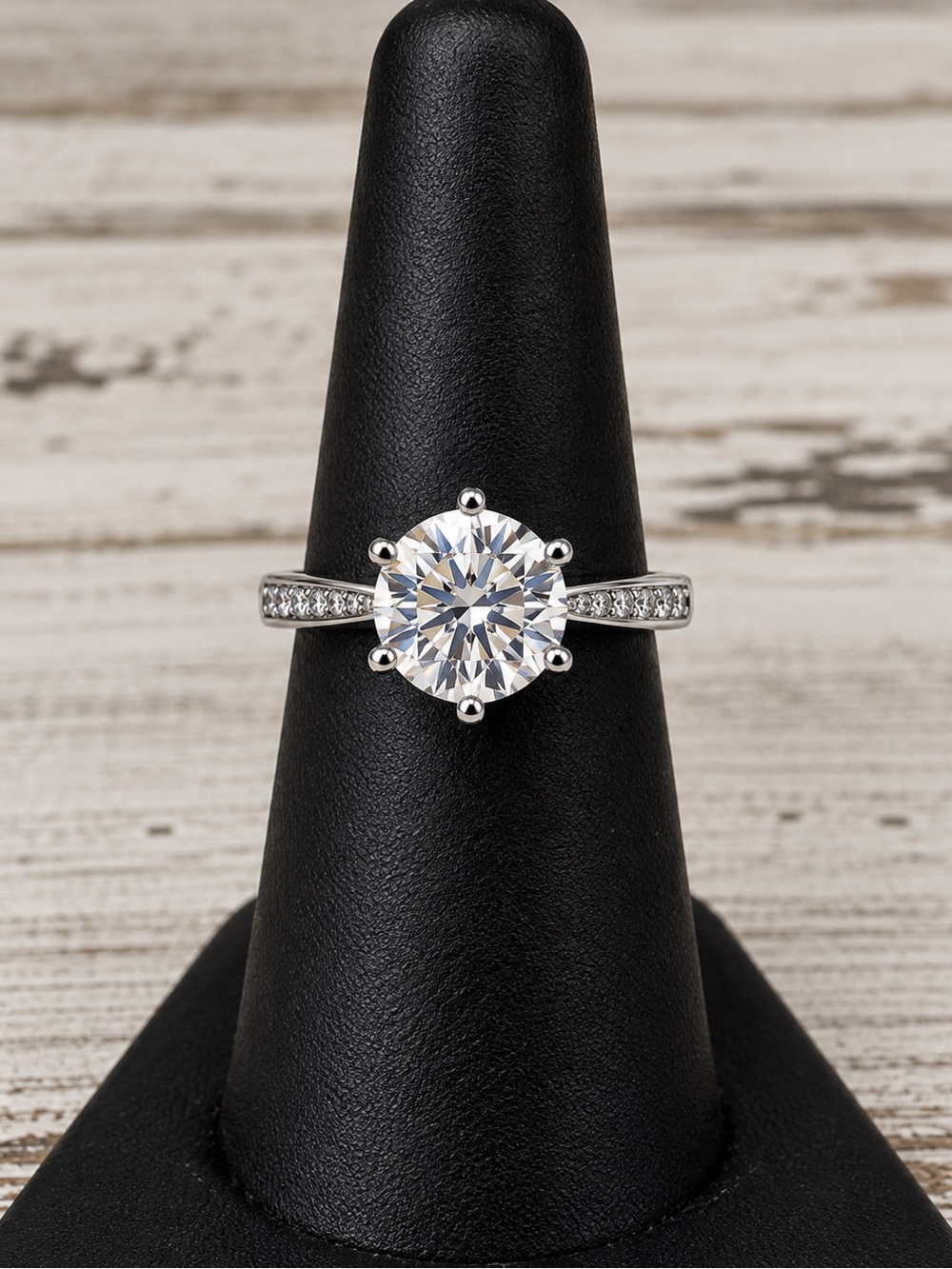 Sterling Silver 3CT Moissanite Solitaire Ring Size 7 NWOT